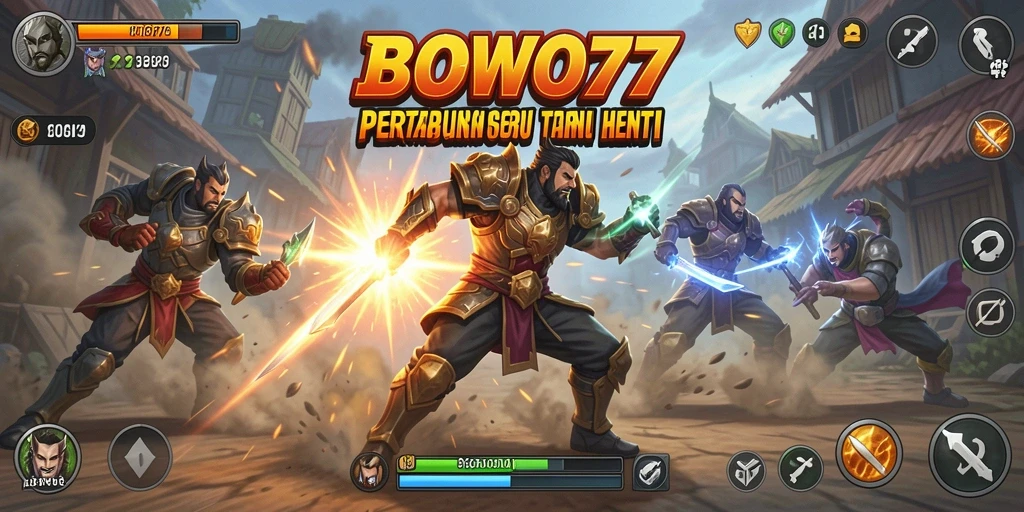 Tampilan seru pertarungan epik dalam BOWO77.
