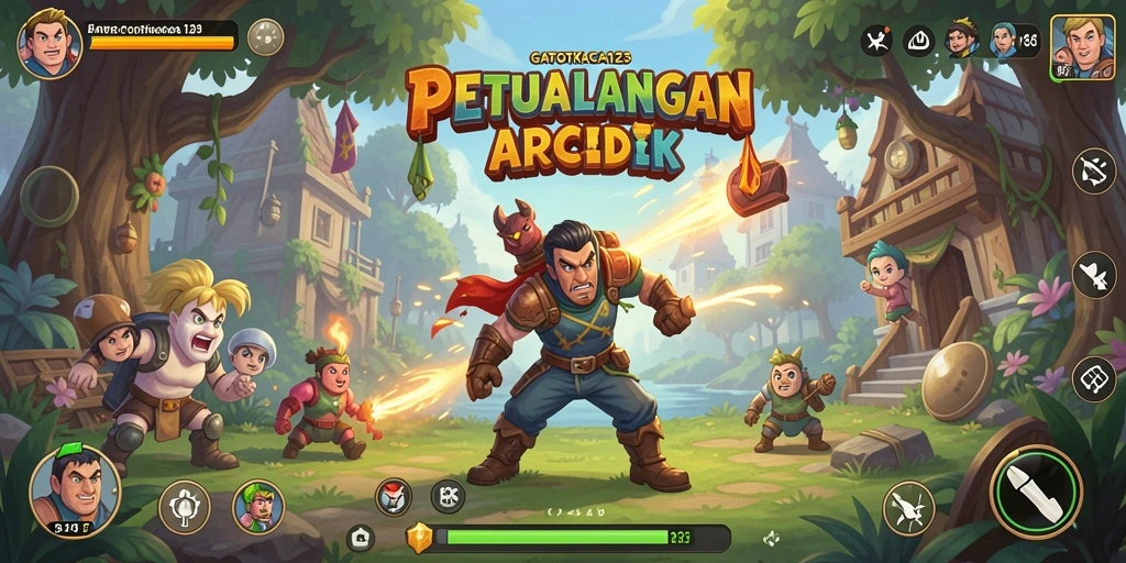 Tampilan gameplay seru dan penuh aksi dari GATOTKACA123.