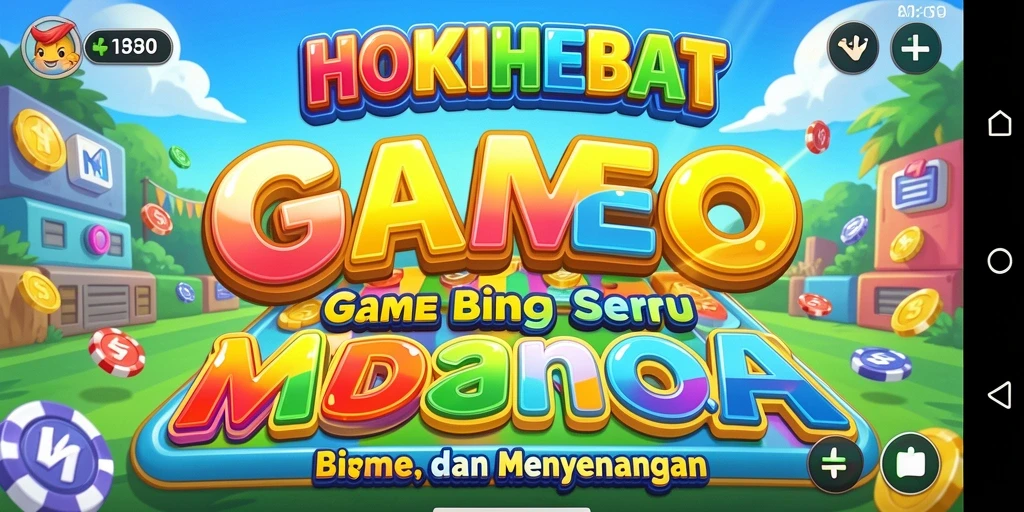 Tampilan gameplay HOKIHEBAT yang penuh warna dan menarik.