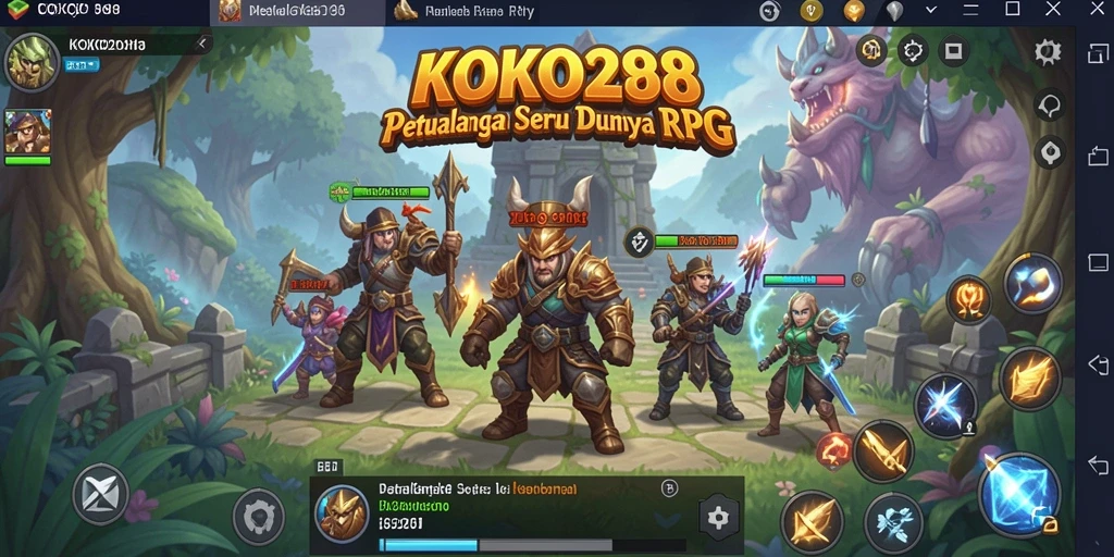 Tangkapan layar KOKO288 menunjukkan aksi seru dalam gameplay RPG.