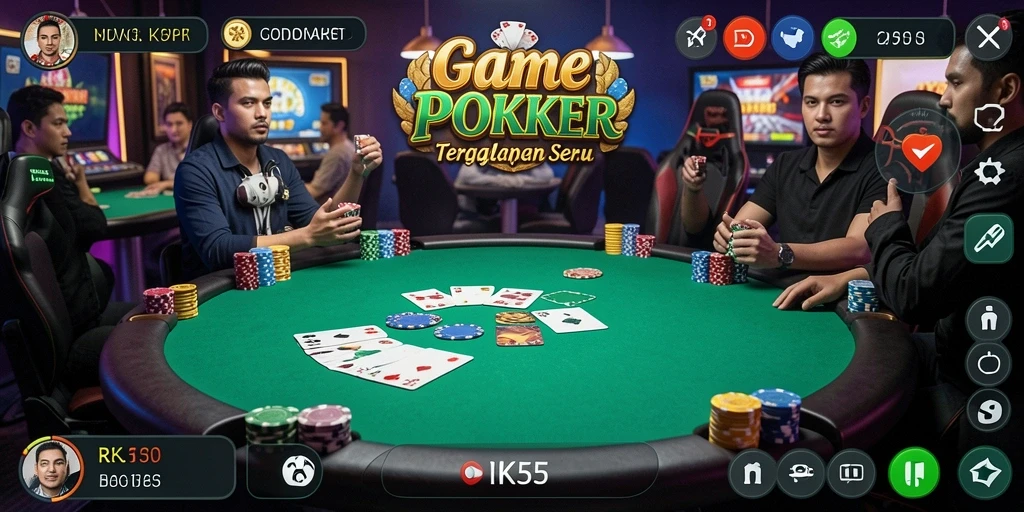 Tampilan permainan poker yang seru di RK55.