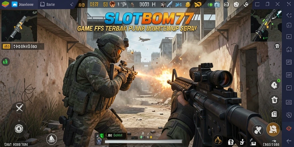 Tangkapan layar dari gameplay SLOTBOM77 dengan aksi menembak seru.