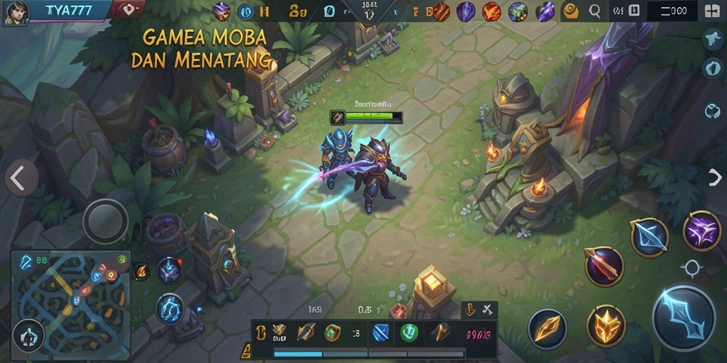 Gameplay seru di TYA777 dengan karakter MOBA bervariasi.